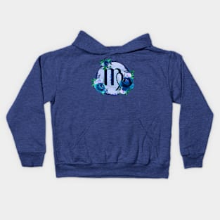 Virgo Zodiac Horoscope Blue Floral Monogram Kids Hoodie